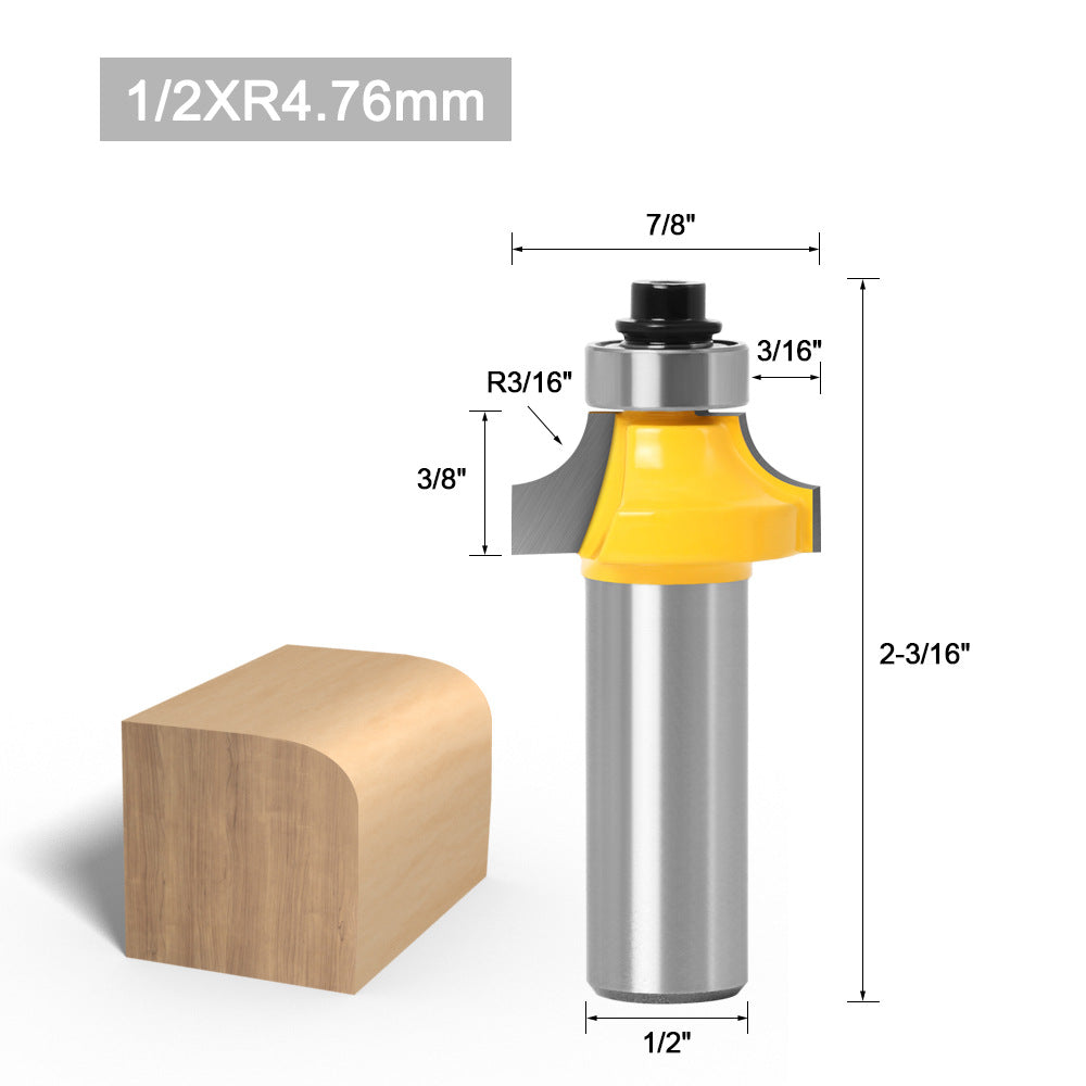 7-Piece set of fillet knife 1/2 handle 12 handle, woodworking milling cutter slotting knife trimming machine R chamfering knife engraving machine gong knife