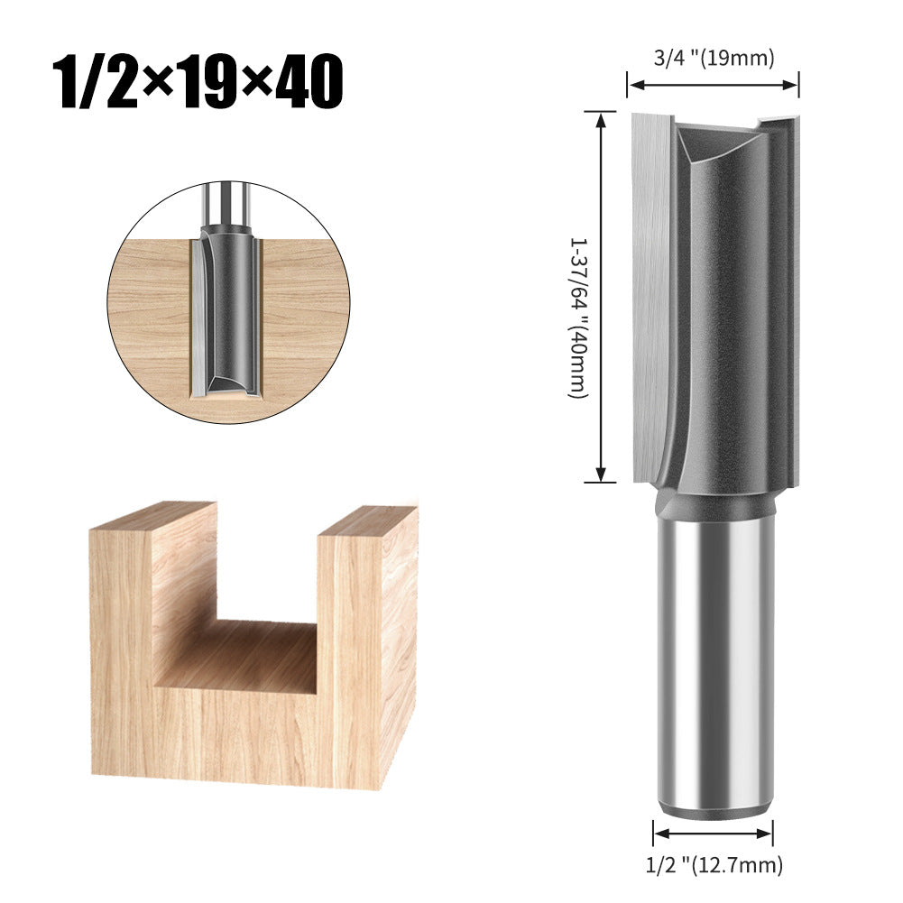 Woodworking milling cutter 1/2 handle extended straight blade length 40mm slotted straight cutter notch cutter slotted milling cutter woodworking tools