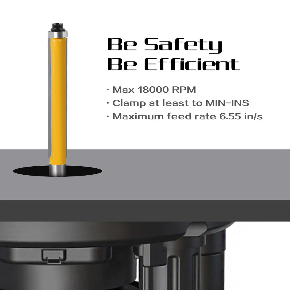Extended trimming knife with bearing trimming knife Double blade straight knife Woodworking milling cutter Edge trimming machine Knife head engraving machine
