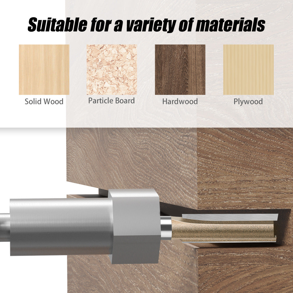 1/4 handle professional grade alloy double edge straight knife slotting knife woodworking milling cutter slotting knife trimming machine engraving machine knife