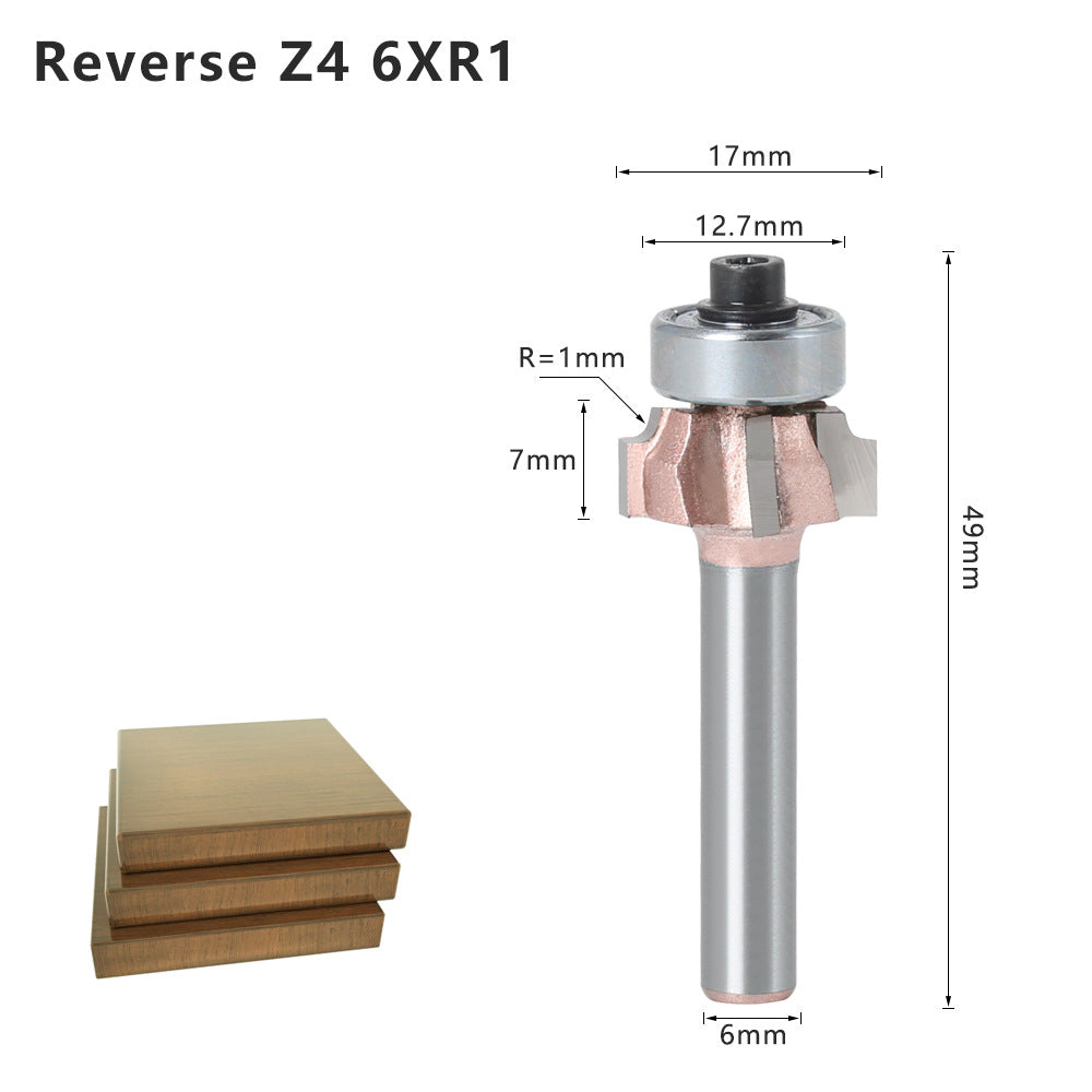 Four-blade rounded corner knife, edge banding knife, forward rotation and reverse rotation, double R line knife, woodworking decoration cabinet door edge banding strip, wall board