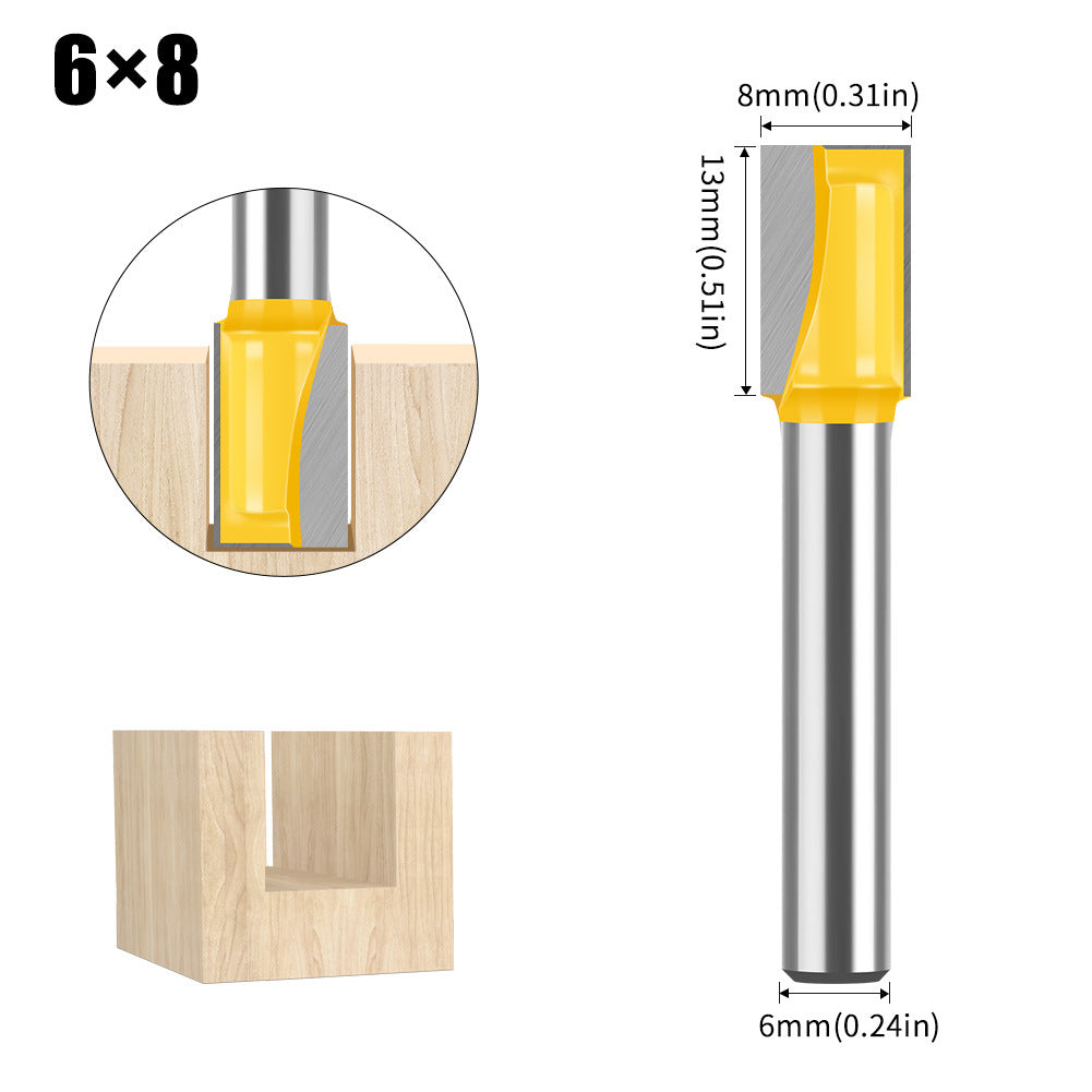 6Mm handle woodworking bottom cleaning knife slotting knife engraving machine trimming machine flat bottom cleaning knife 2-in-1 8-32mm