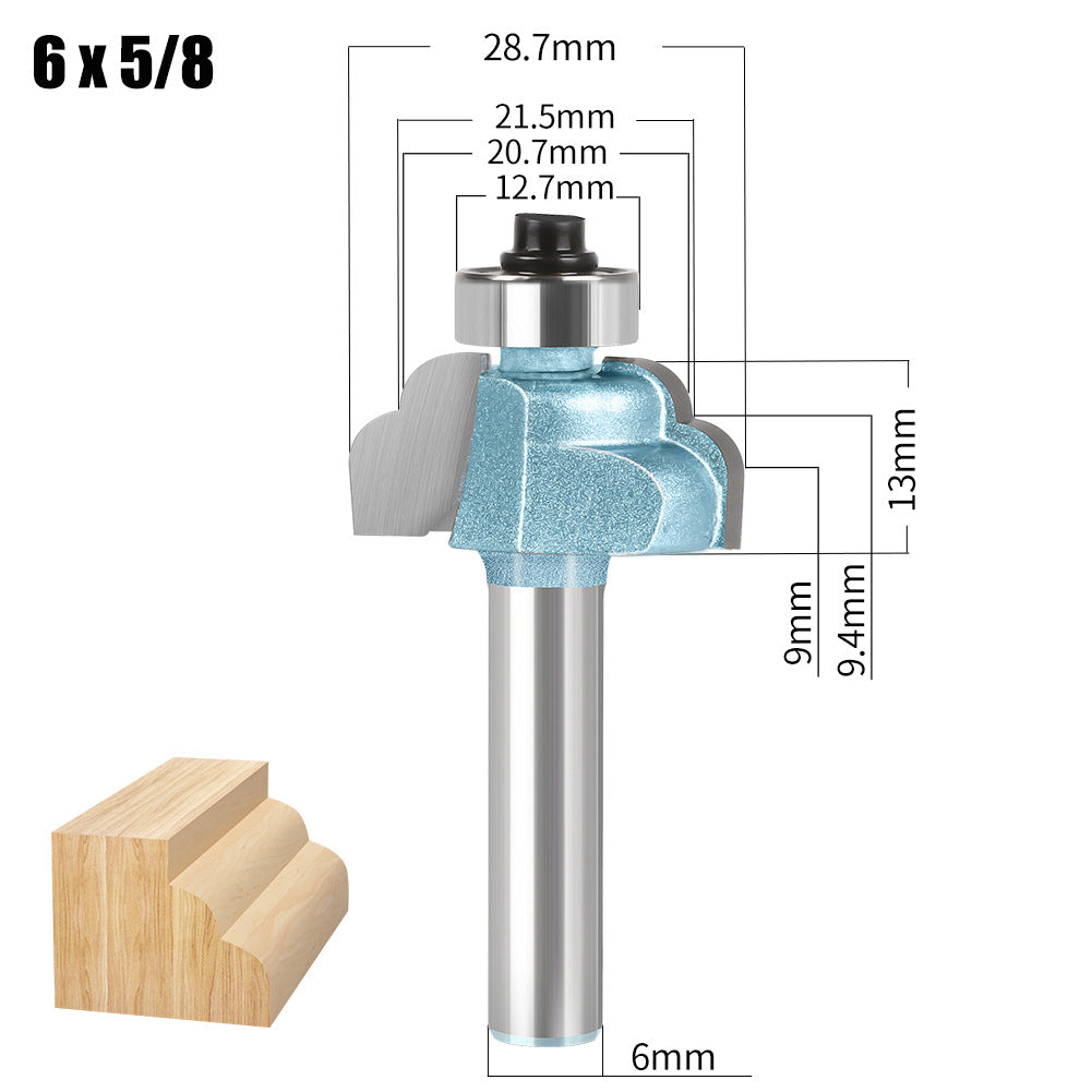 Double R line cutter woodworking milling cutter wave arc strip cutter 2-piece line cutter tungsten steel milling cutter door bucket line decorative line