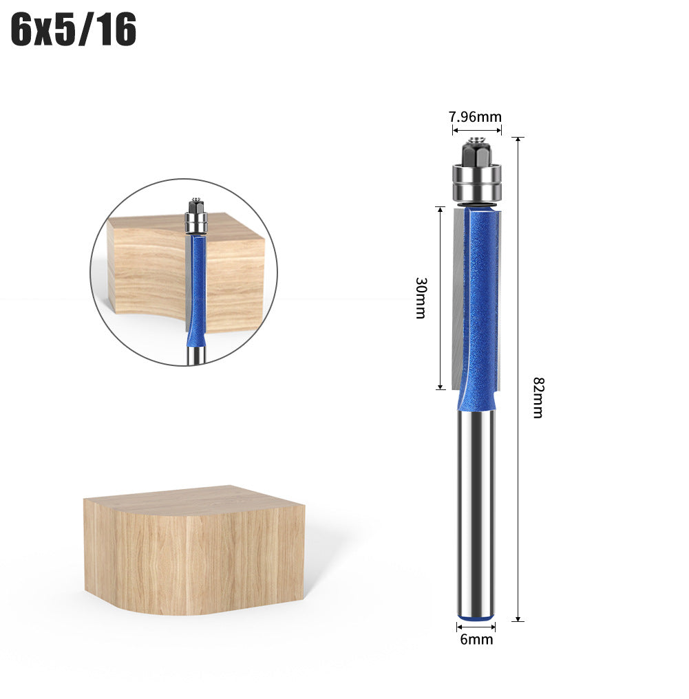 Head Double Bearing Trimming Knife Tungsten Steel Copy Woodworking Milling Knife Slotting Flat Knife Alloy Blade Head Set