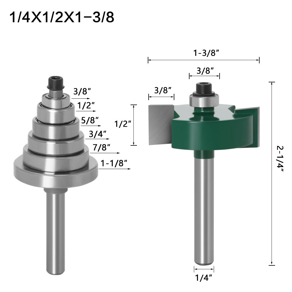 6 handle 1/4 handle slot knife 7 sets tenon knife adjustable tenon knife engraving machine trimming machine switch to knife head