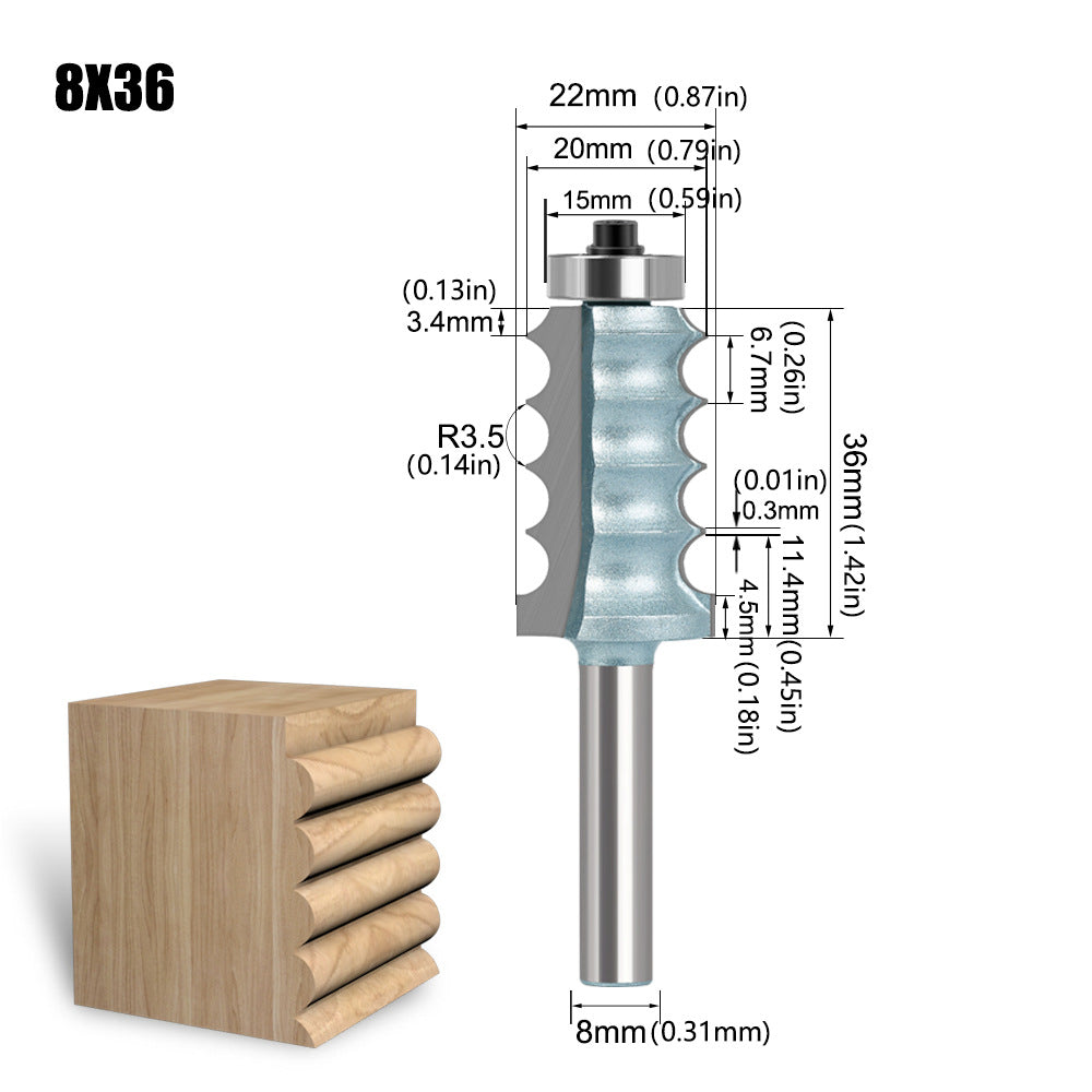 Four R convex bead knife cabinet line knife decorative line knife engraving machine trimming with bearing woodworking curve knife