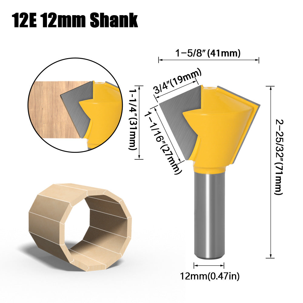 1/2 handle 3-piece set multilateral knife bird's beak interface knife 6 sides 8 sides 12 sides multi-purpose knife tenon knife woodworking router