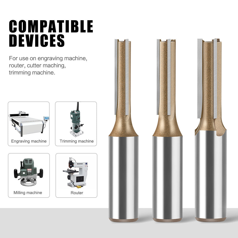 1/2 handle professional grade three-blade straight knife woodworking special milling cutter head slotting knife woodworking knife trimming grooving knife flat bottom