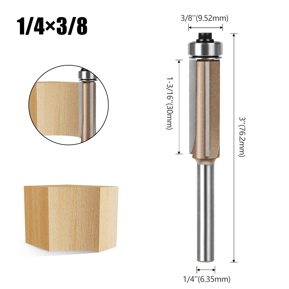 Professional grade three-blade bearing trimming knife 6.35 handle, professional grade woodworking milling cutter inch alloy trimming knife