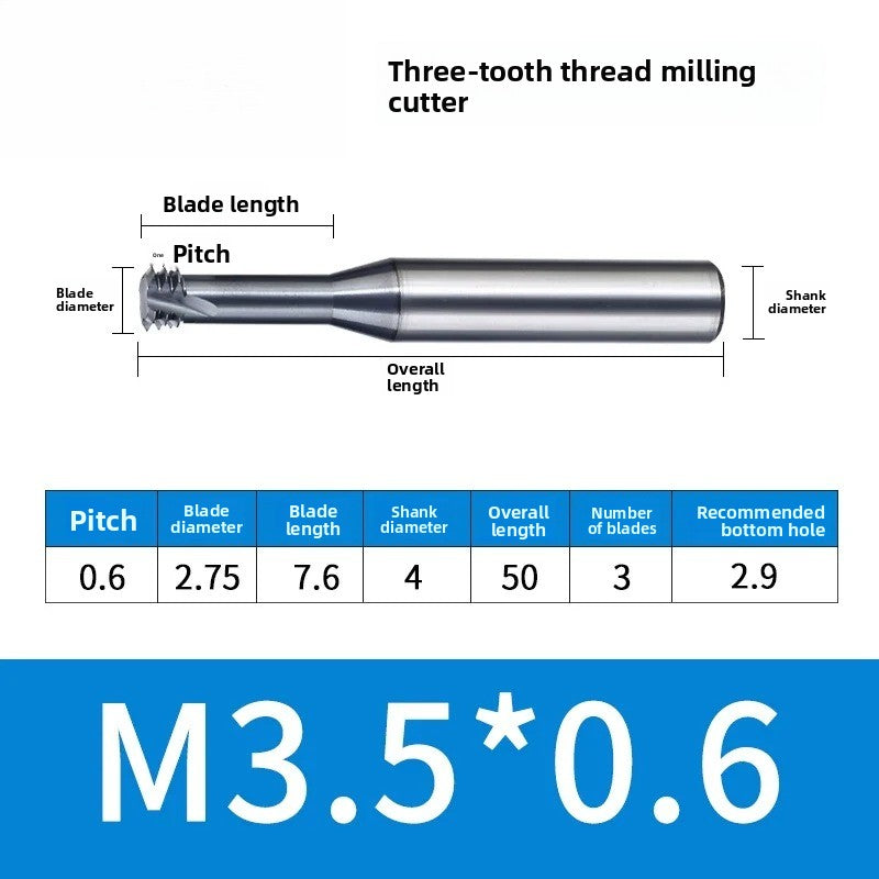 Carbide Thread Mill Single / Triple / Full Flute HRC65