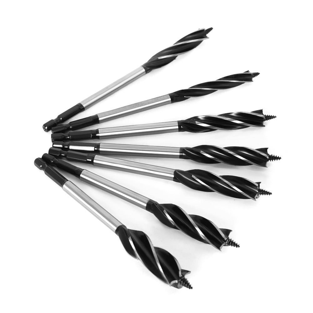 Woodworking drill Four-blade woodworking hole opener, door lock reamer, four-slot reamer Hexagonal handle, drawer opening