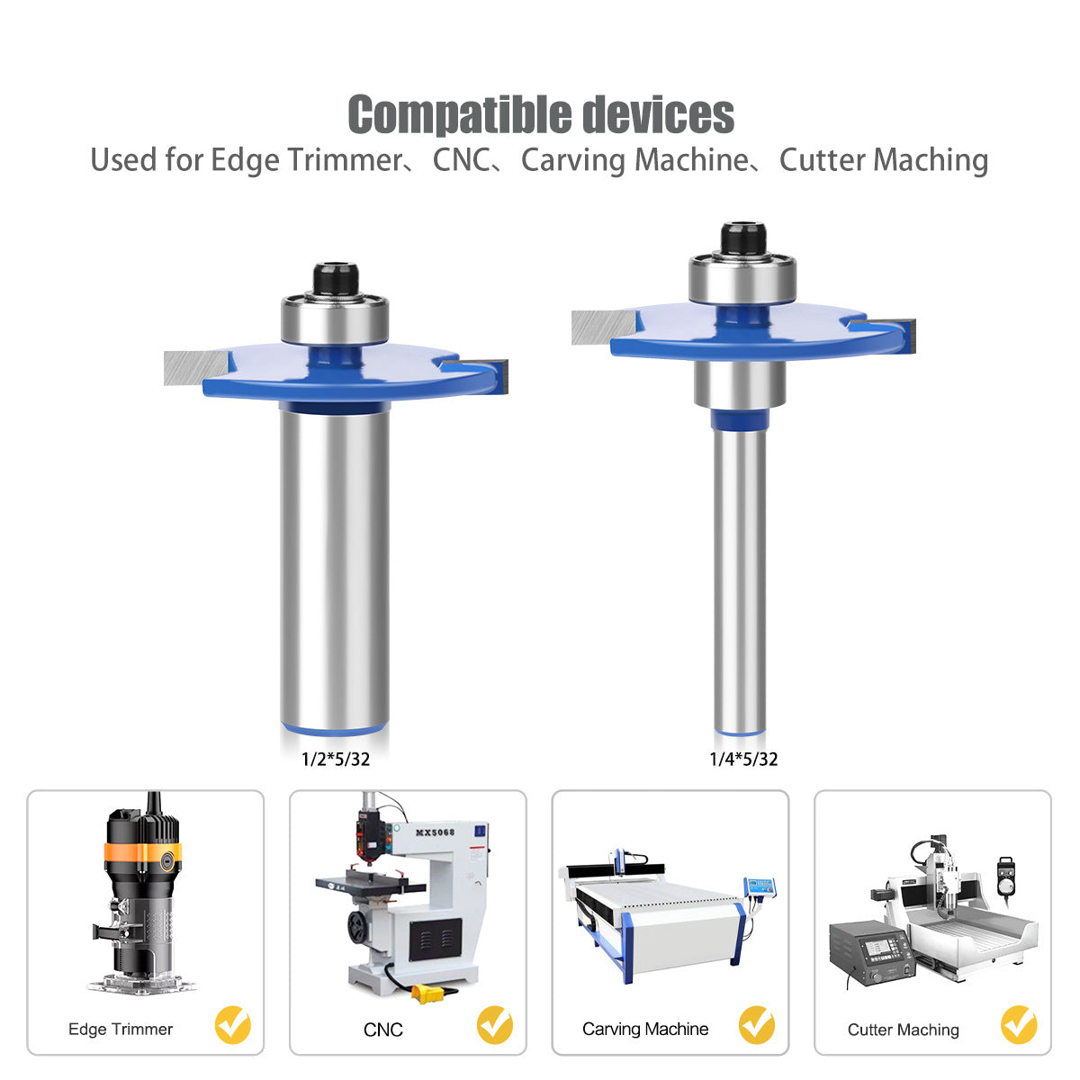 Ball T-knife 1/4 handle 1/2 handle, woodworking milling cutter slotting cutter alloy cutter side handle trimming machine knife engraving machine