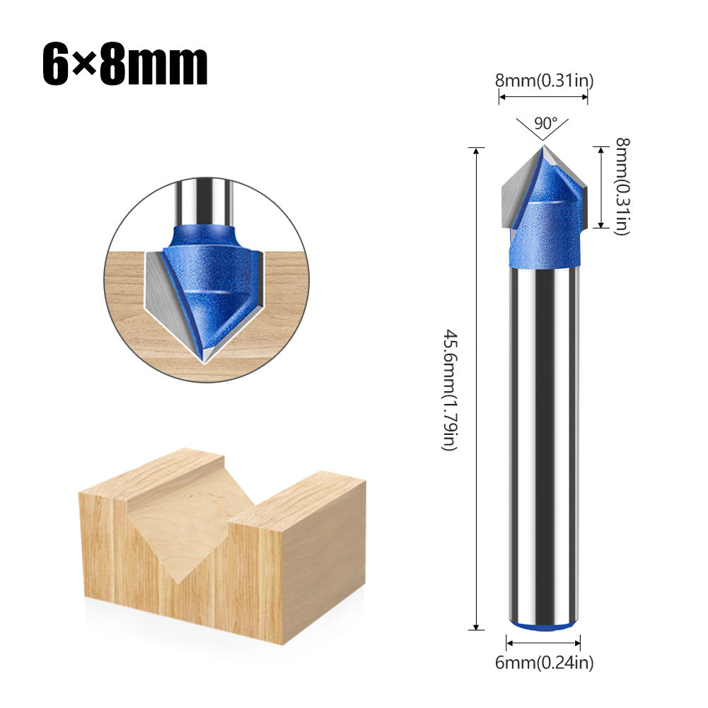 Professional grade 90-degree V-shaped knife woodworking milling cutter trimming machine cutter head aluminum-plastic panel slotting integrated wall folding knife