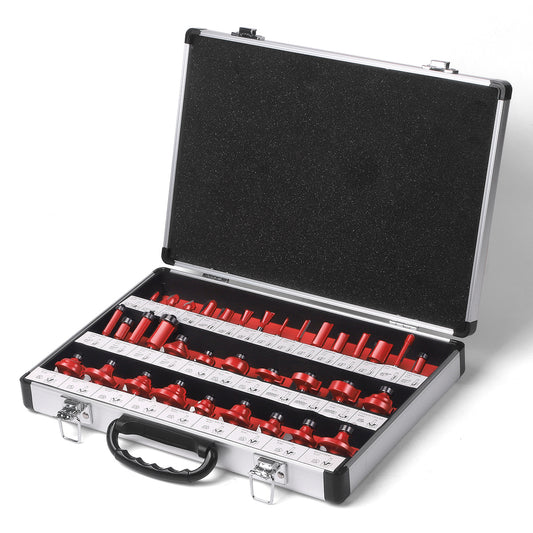 35-Piece woodworking milling cutter 6mm shank tungsten steel blade trimming machine engraving machine cutter head rounded corner knife chamfering knife