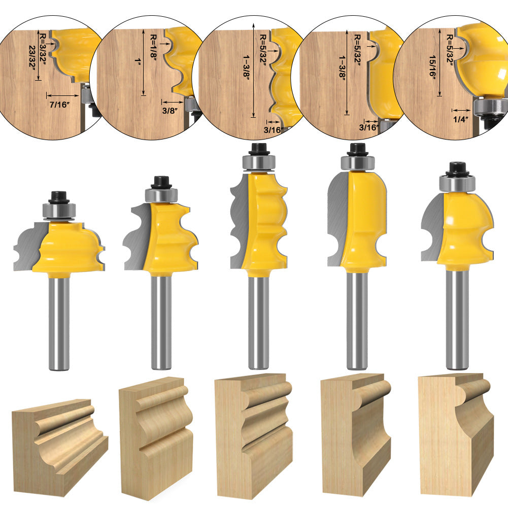 8Mm handle 10-piece set flower line knife armrest knife woodworking lace knife line knife cabinet door top line knife engraving machine milling cutter