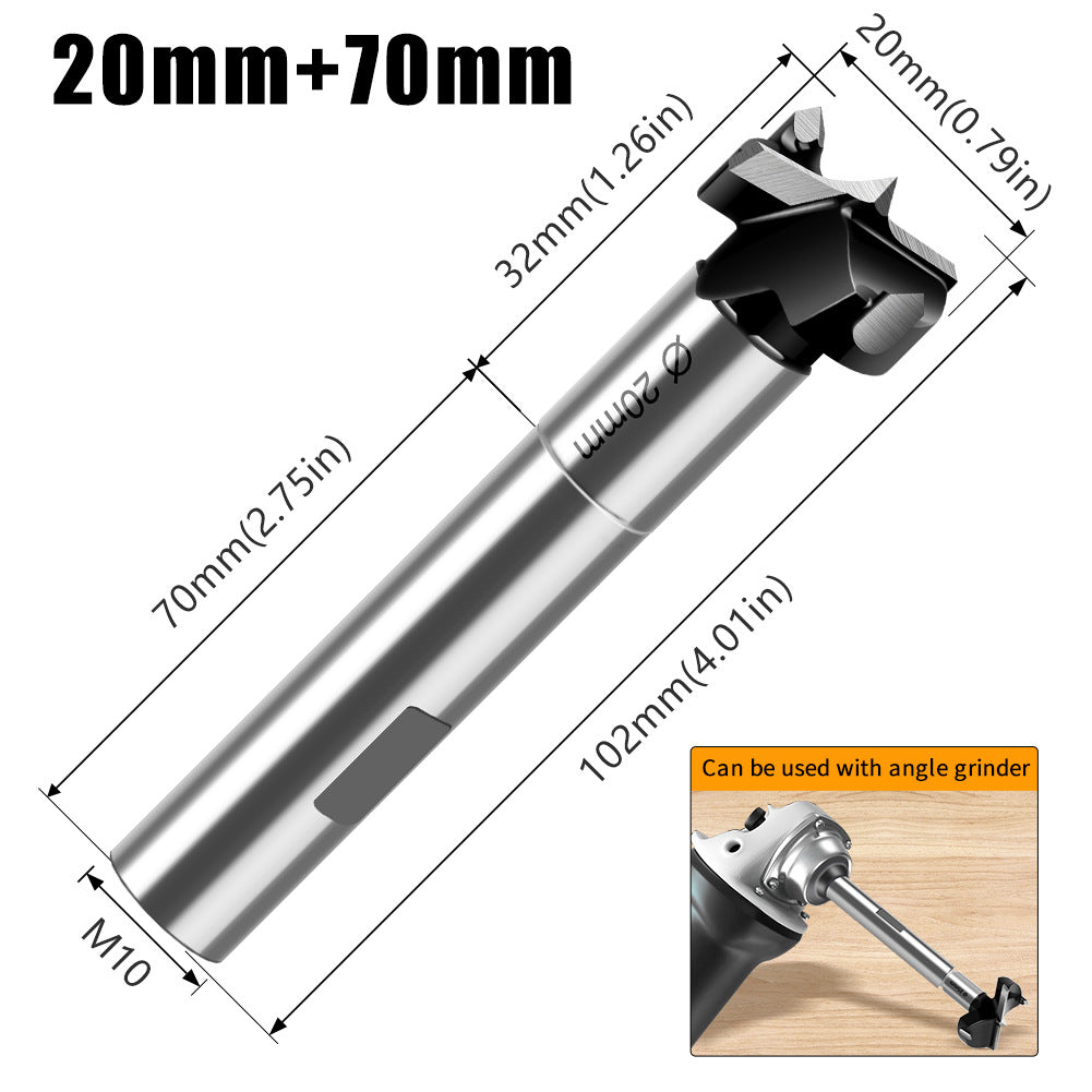 Multifunctional extended woodworking hole opener, external thread flat wing drill, extended limit wooden board hand drill, reaming drill bit