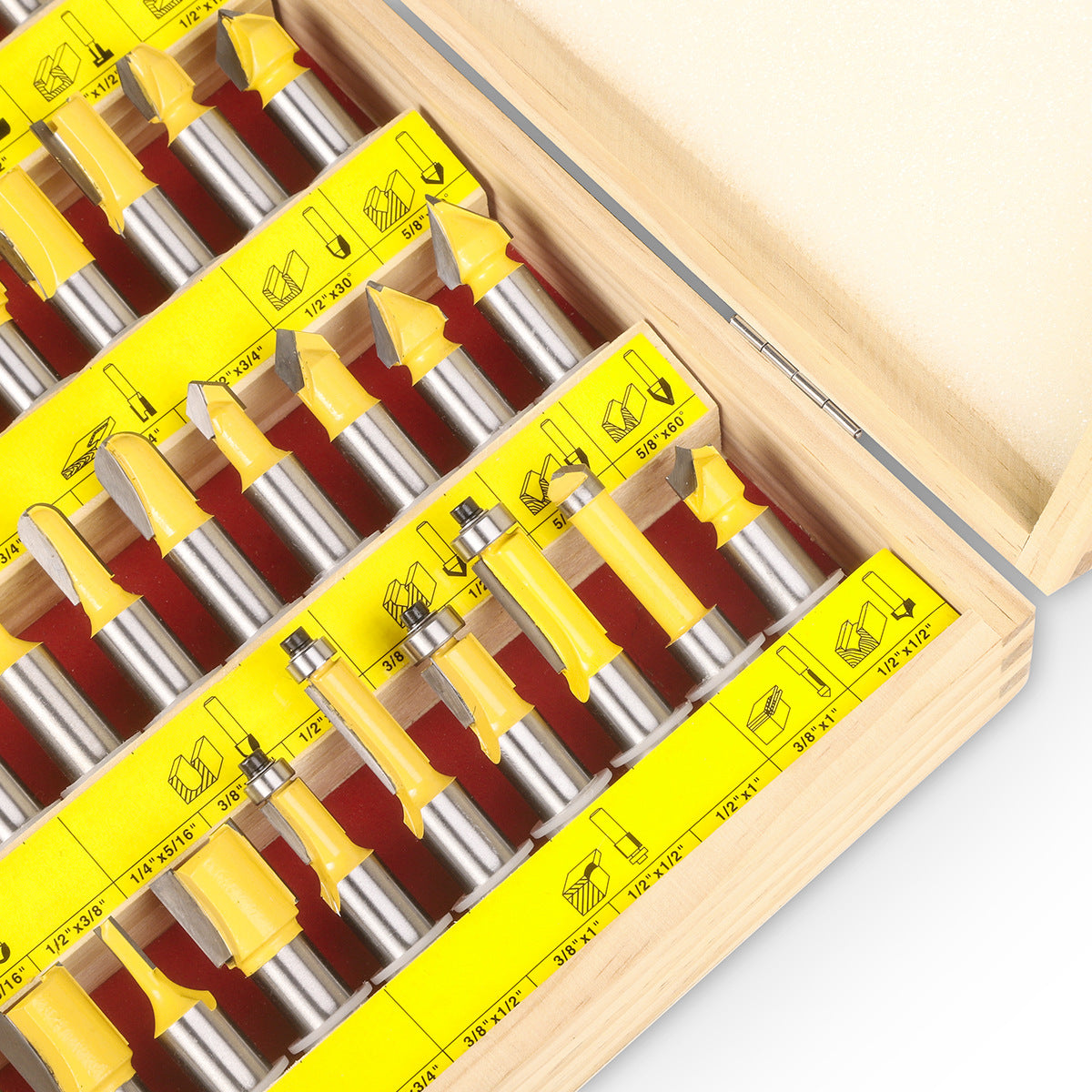 70-Piece set of 1/2 handle set woodworking milling cutter, trimming knife, woodworking engraving machine/bakelite milling/trimming