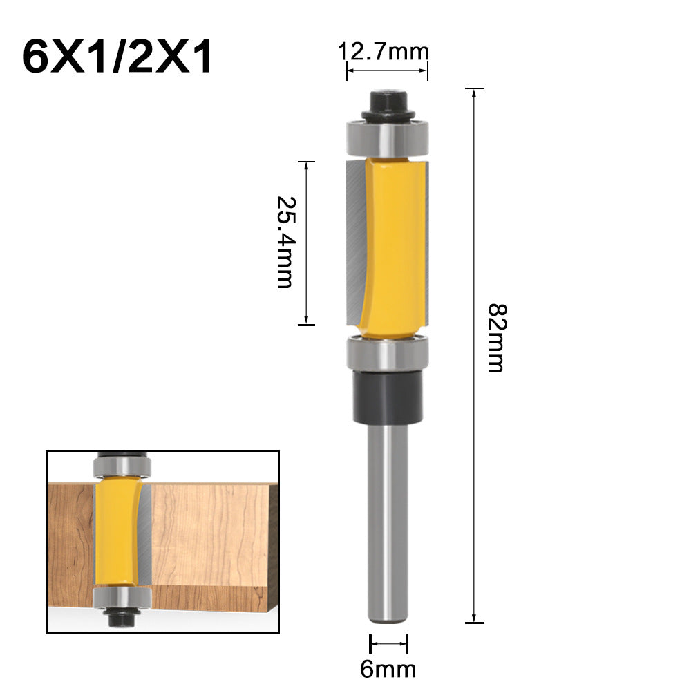 High-grade copy trimming cutter woodworking router woodworking milling cutter copy slotting cutter double bearing trimming cutter