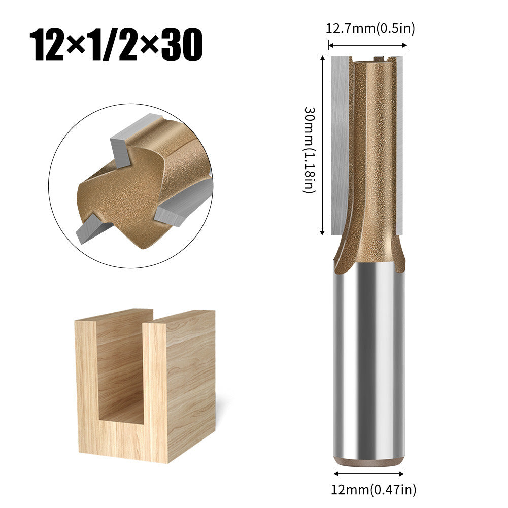 1/2 handle professional grade three-blade straight knife woodworking special milling cutter head slotting knife woodworking knife trimming grooving knife flat bottom