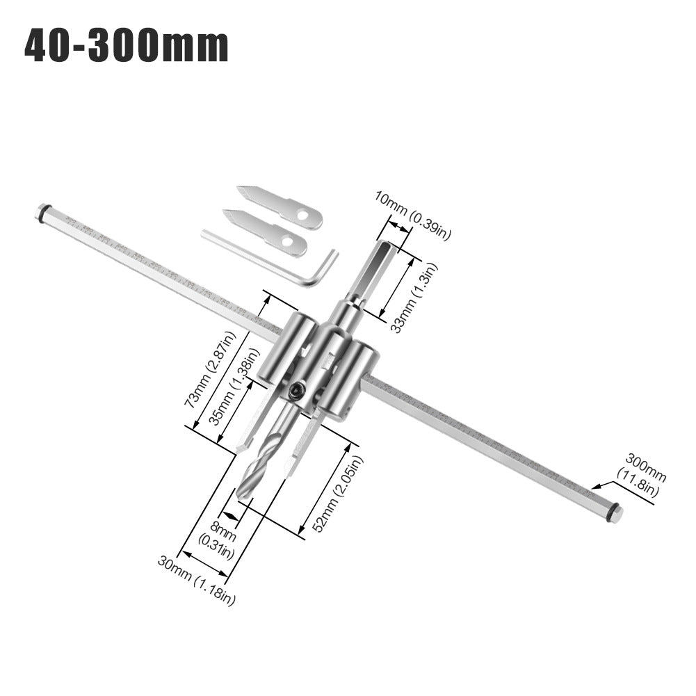 Adjustable aircraft hole opener, woodworking reamer, woodworking plastic spotlight hole opening integration, ceiling hole opener