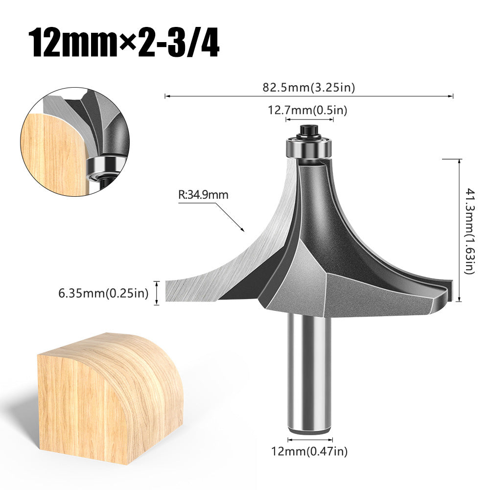 6 handle 12 handle fillet knife tungsten steel alloy woodworking milling cutter R chamfer trimming machine slotting engraving machine blade