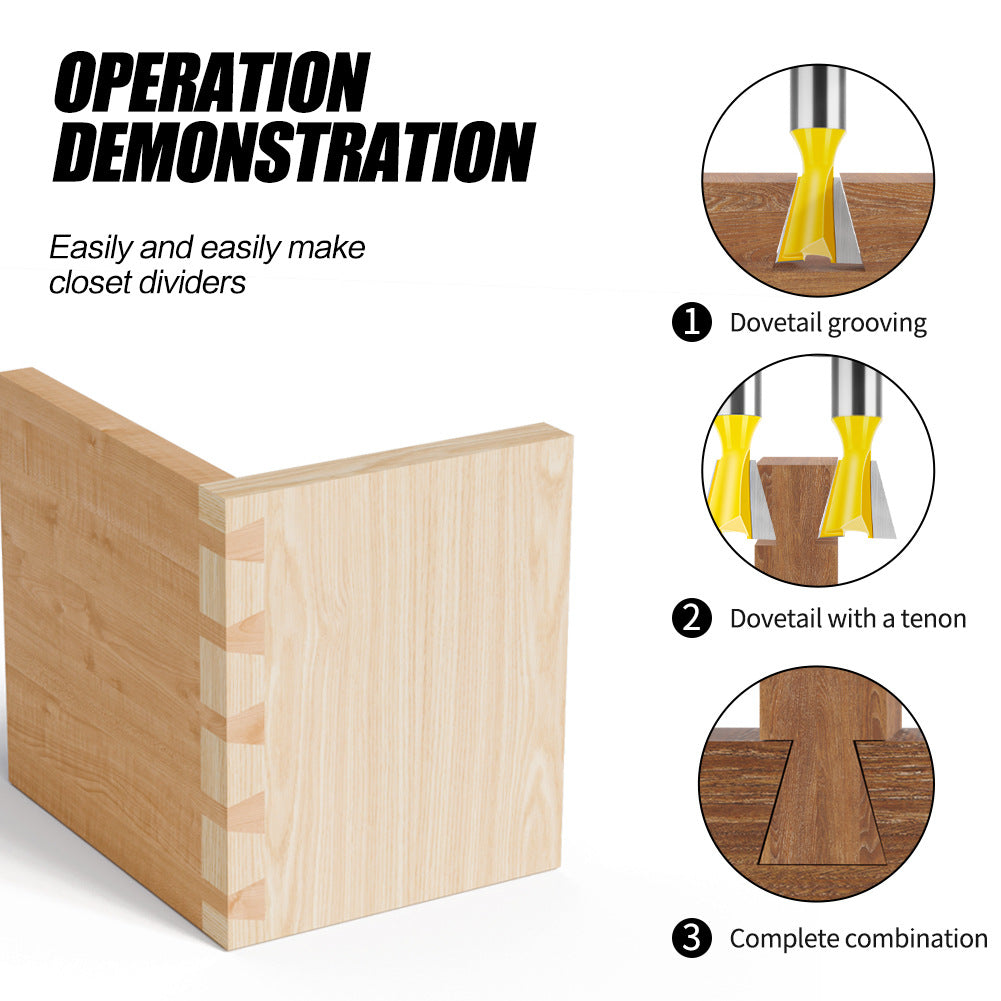 6-Piece set 1/4 handle 6 handle dovetail knife, Zikou Xun knife, woodworking milling cutter, carving knife, small dovetail knife
