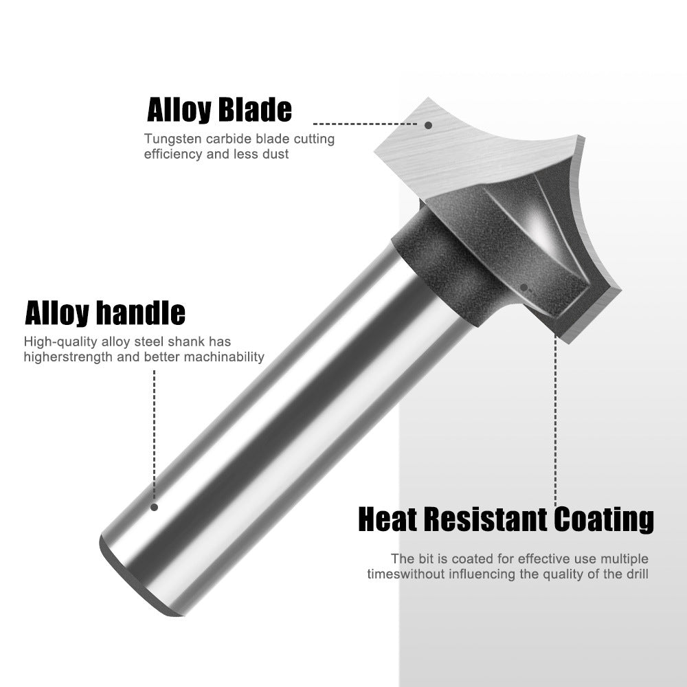 8Mm handle pointed nozzle engraving knife woodworking milling cutter slotting line pointed cutter head arc v-edge knife trimming machine tool
