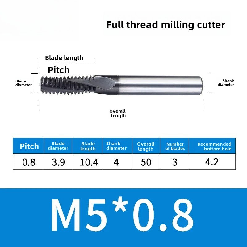 Carbide Thread Mill Single / Triple / Full Flute HRC65