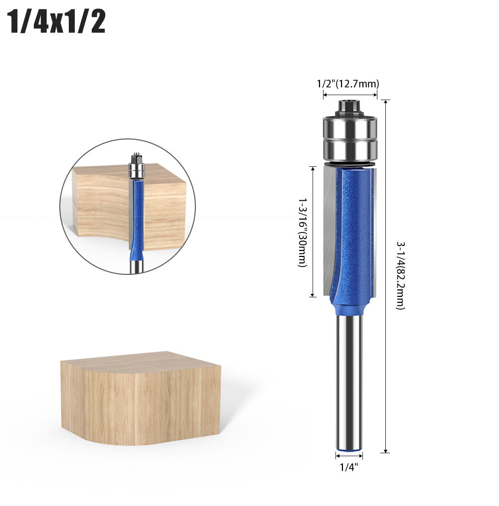 Head Double Bearing Trimming Knife Tungsten Steel Copy Woodworking Milling Knife Slotting Flat Knife Alloy Blade Head Set