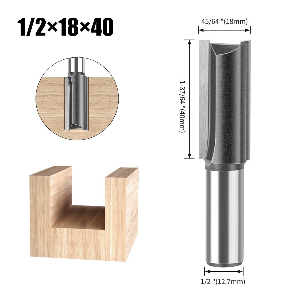 Woodworking milling cutter 1/2 handle extended straight blade length 40mm slotted straight cutter notch cutter slotted milling cutter woodworking tools