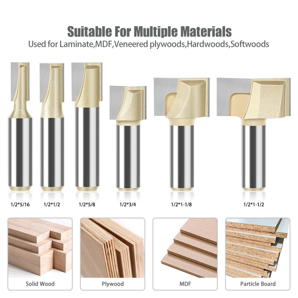 Professional grade 6 handle 12 handle bottom cleaning knife slotting knife flat bottom cutter milling bottom engraving machine carbide woodworking milling cutter