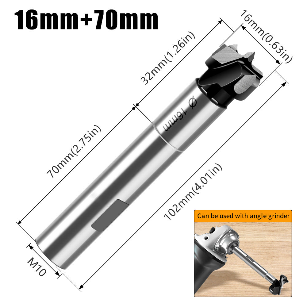 Multifunctional extended woodworking hole opener, external thread flat wing drill, extended limit wooden board hand drill, reaming drill bit