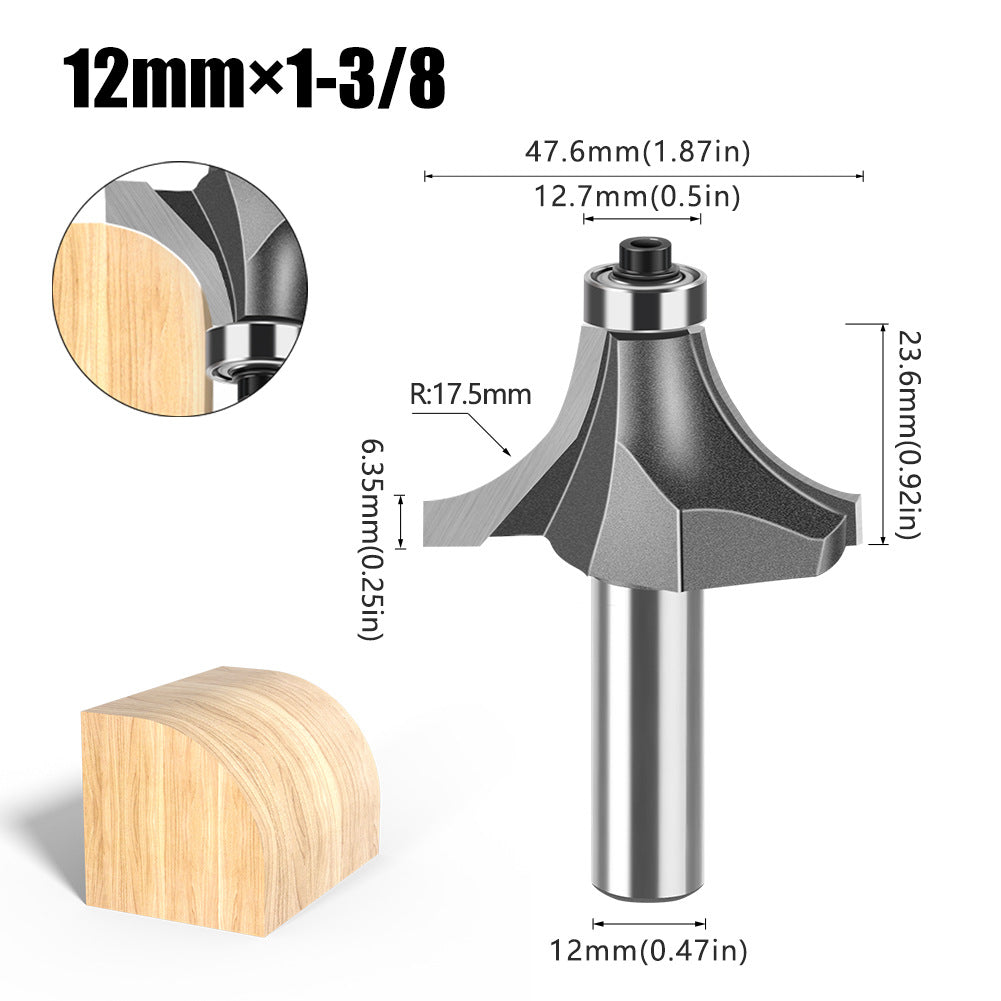 6 handle 12 handle fillet knife tungsten steel alloy woodworking milling cutter R chamfer trimming machine slotting engraving machine blade