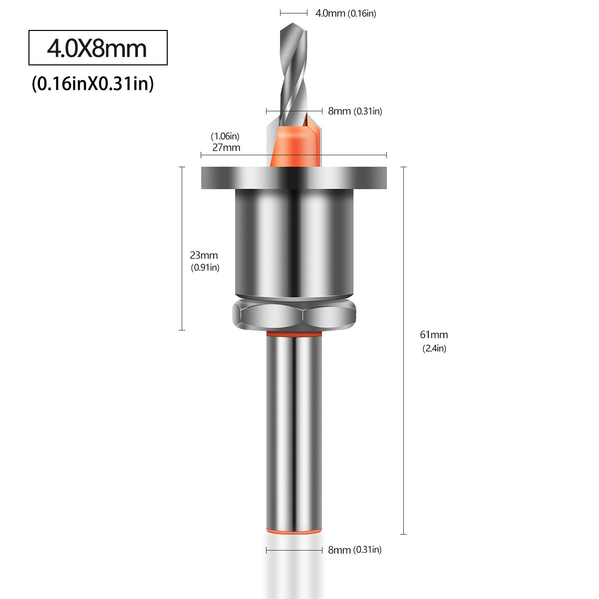 Heavy Hole Drill with Limiter Alloy Head Cone Hole Drill Woodworking Step Drill Bit Screw Installation Woodworking Drill