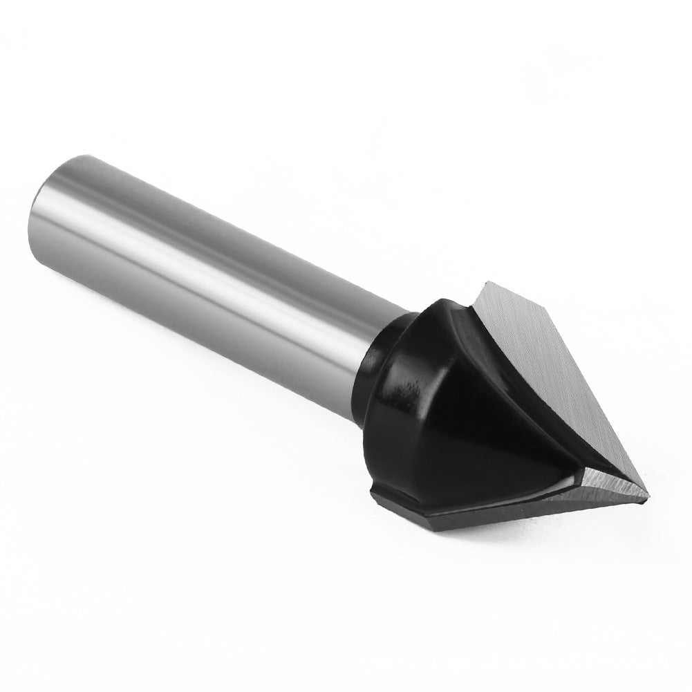 Jincheng 8mm handle 60 degrees professional grade V-shaped knife chamfering beveled edge knife woodworking trimming machine tool head folding alloy milling cutter