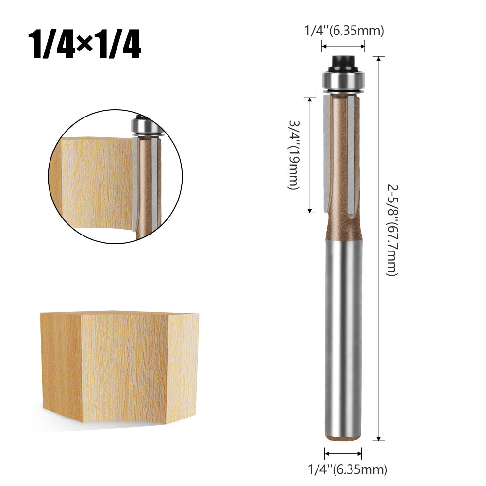 Professional grade three-blade bearing trimming knife 6.35 handle, professional grade woodworking milling cutter inch alloy trimming knife