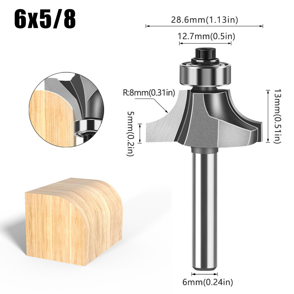 6 handle 12 handle fillet knife tungsten steel alloy woodworking milling cutter R chamfer trimming machine slotting engraving machine blade