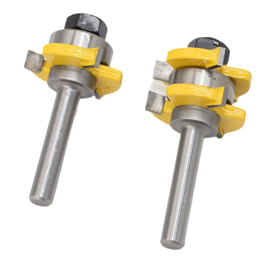 8-Handle 3-tooth T-shaped tenon cutter Square tooth tenon cutter, floor cutter, puzzle cutter, woodworking milling cutter, engraving cutter
