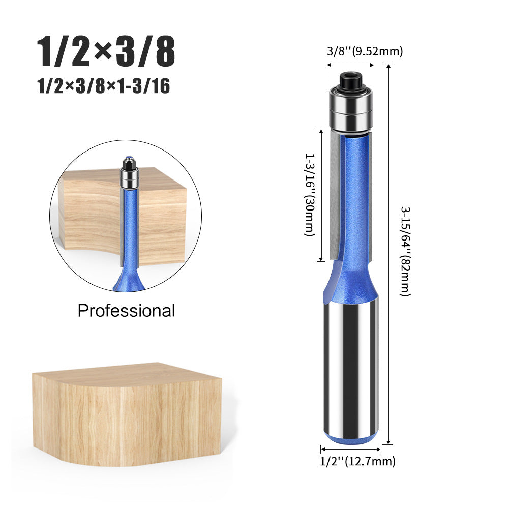 Professional grade head double bearing trimming knife 1/2 handle 12 handle trimming machine knife head woodworking side milling cutter trimming knife