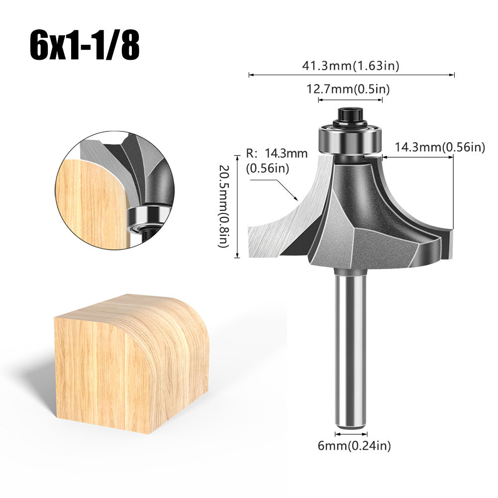 6 handle 12 handle fillet knife tungsten steel alloy woodworking milling cutter R chamfer trimming machine slotting engraving machine blade