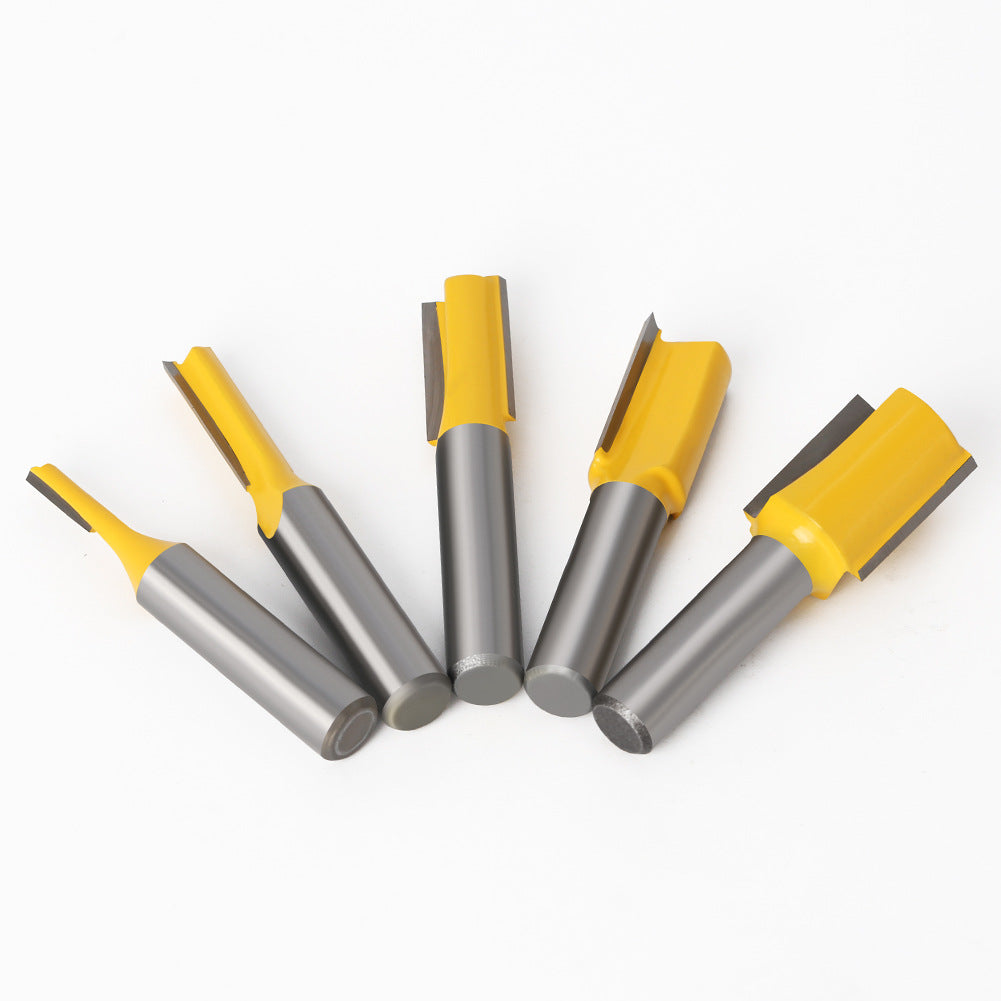 5-Piece set of 8 handle slotted straight knife woodworking double blade straight knife engraving woodworking milling cutter trimming machine cutter head 8 handle cutter head