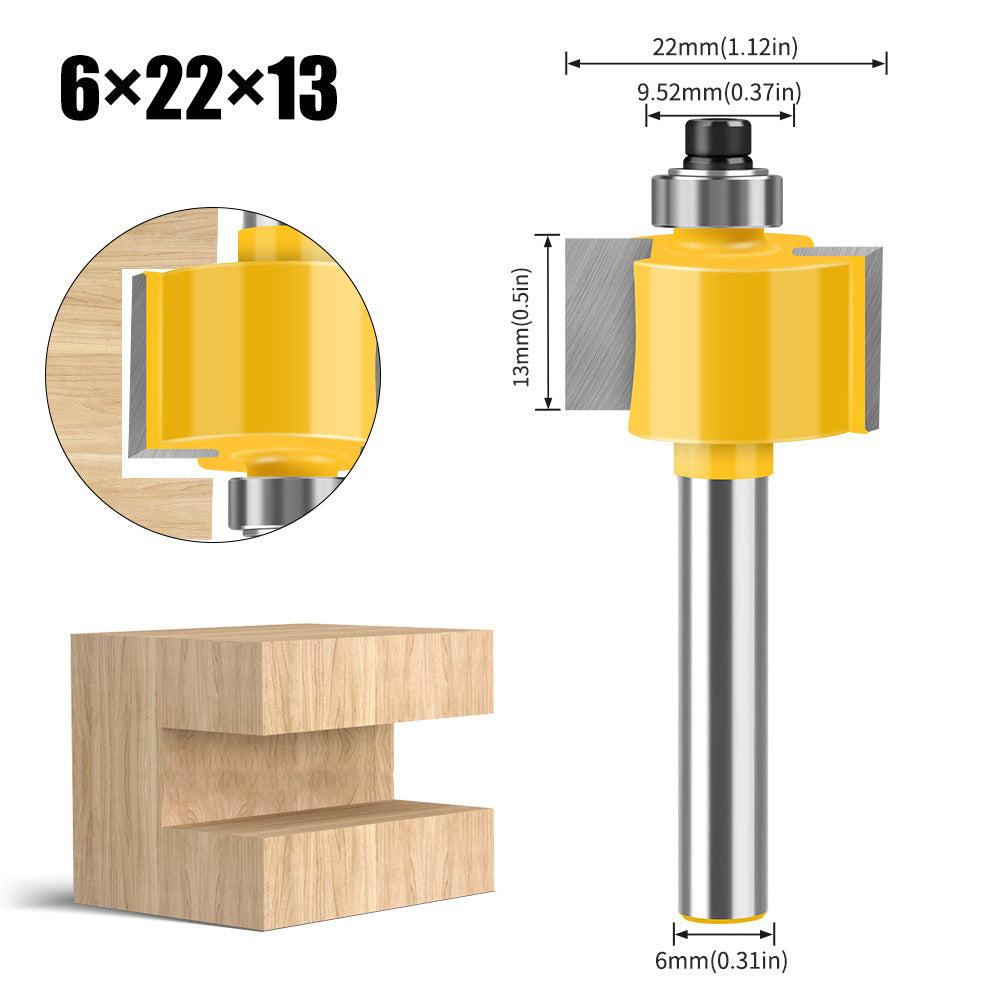 1/4 handle ball t-type knife slot knife slotting knife foreign trade export woodworking milling cutter with double-edge ball T-type cutter head