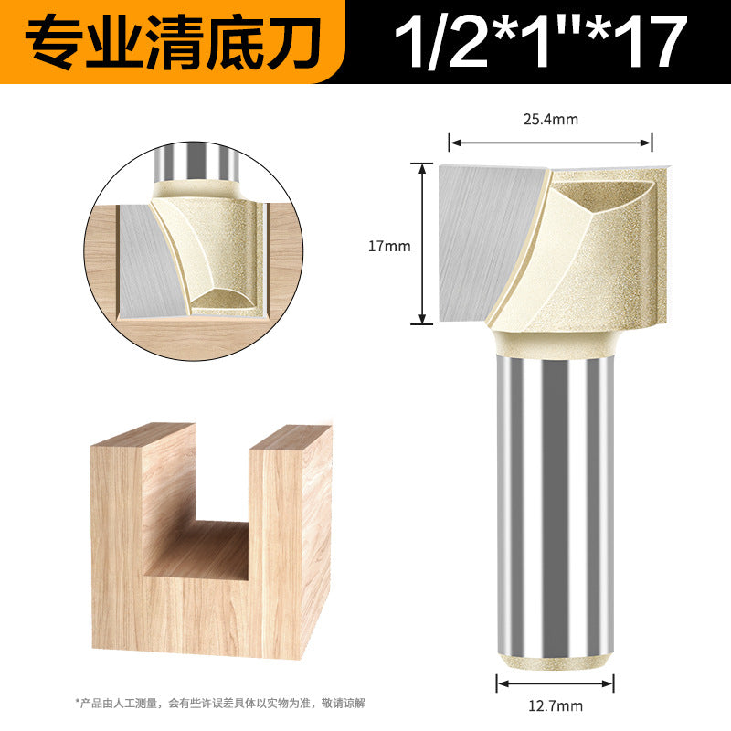 Professional grade bottom cleaning knife 1/4 handle 1/2 handle slotting knife flat bottom knife trimming machine engraving machine milling cutter complete specifications