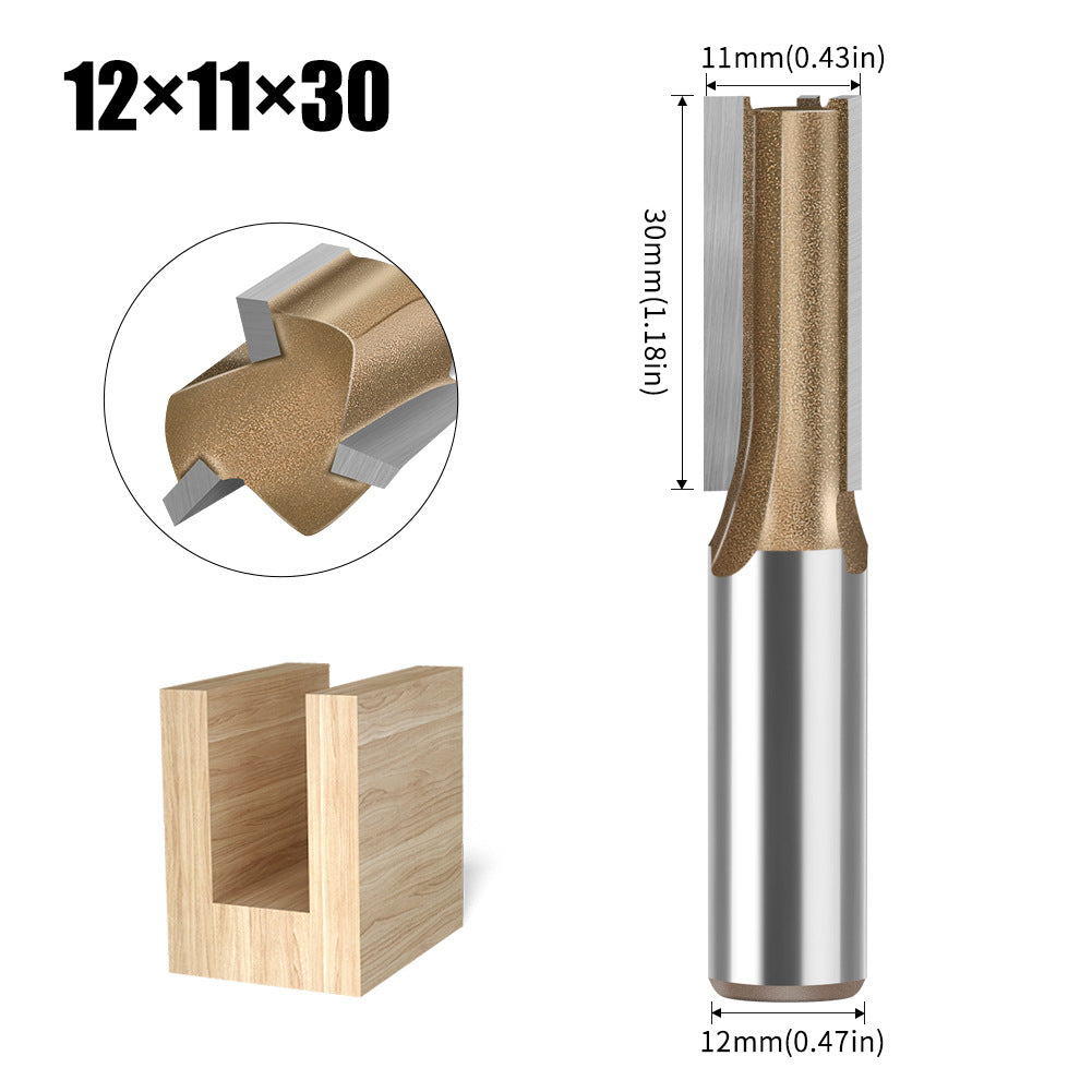 Professional grade three-edged straight knife 6 handles woodworking special milling cutter head slotting knife woodworking knife trimming grooving knife 12 handles