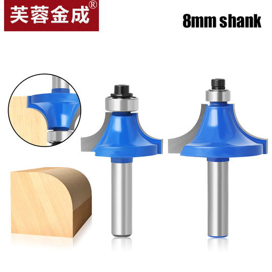 2-Piece set of 8 handle rounded corner knives, Minzai knife, slotting tool, trimming machine head, inverted R angle cutter, edge milling cutter, trimming knife