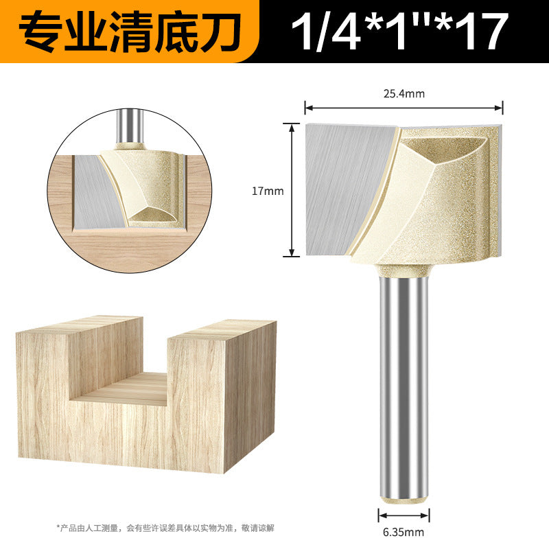 Professional grade bottom cleaning knife 1/4 handle 1/2 handle slotting knife flat bottom knife trimming machine engraving machine milling cutter complete specifications