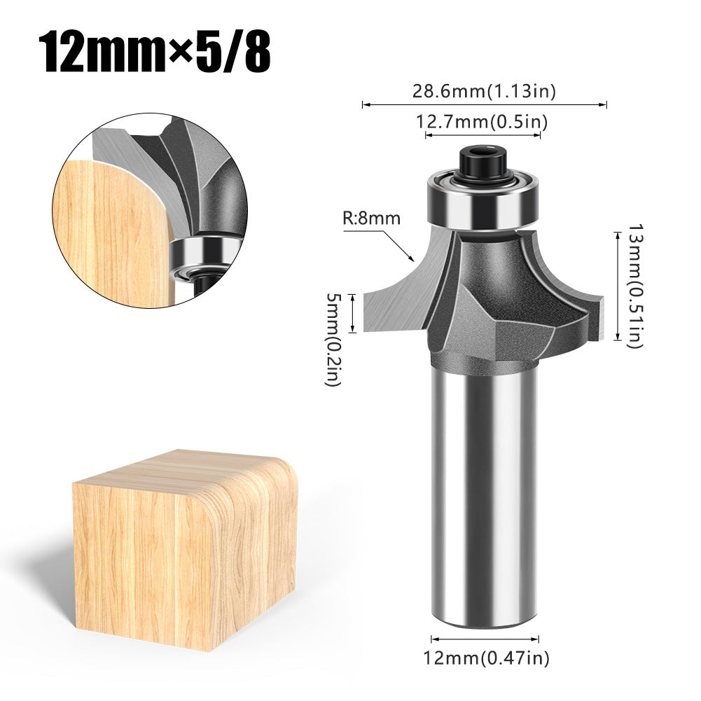 6 handle 12 handle fillet knife tungsten steel alloy woodworking milling cutter R chamfer trimming machine slotting engraving machine blade