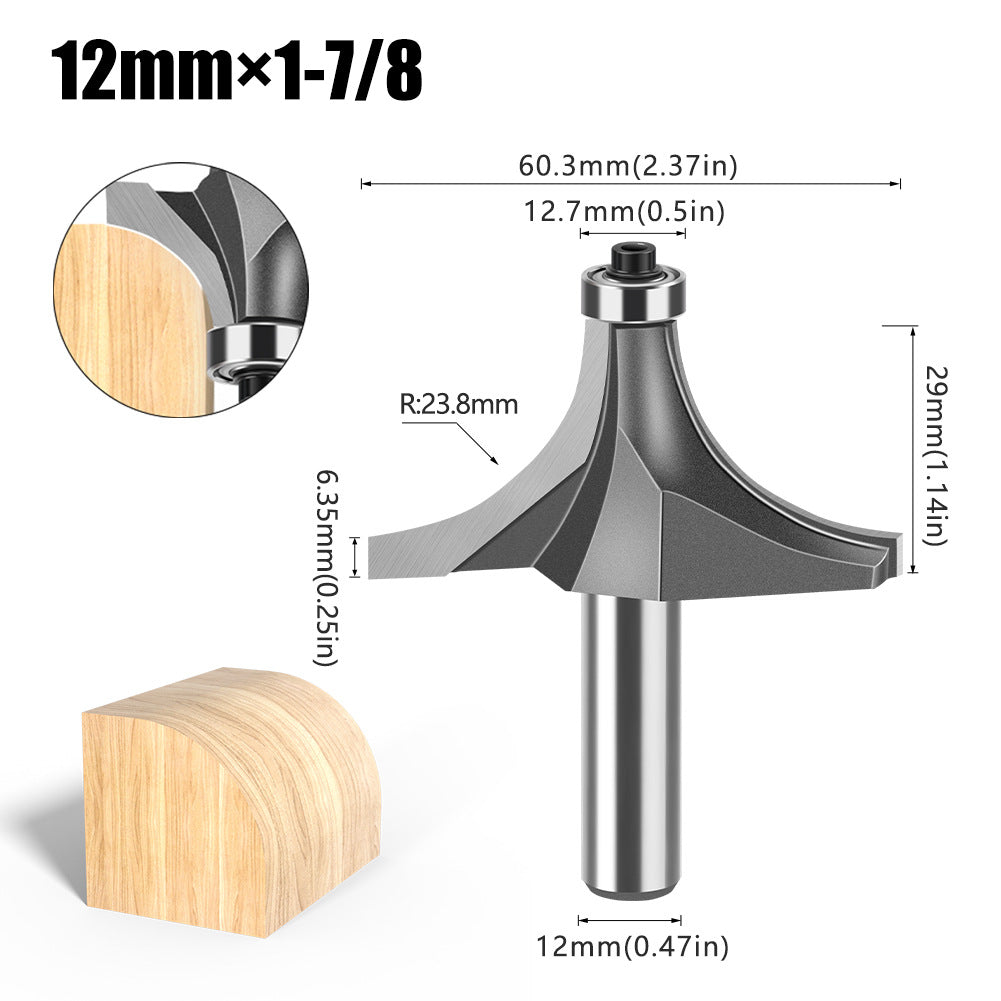6 handle 12 handle fillet knife tungsten steel alloy woodworking milling cutter R chamfer trimming machine slotting engraving machine blade