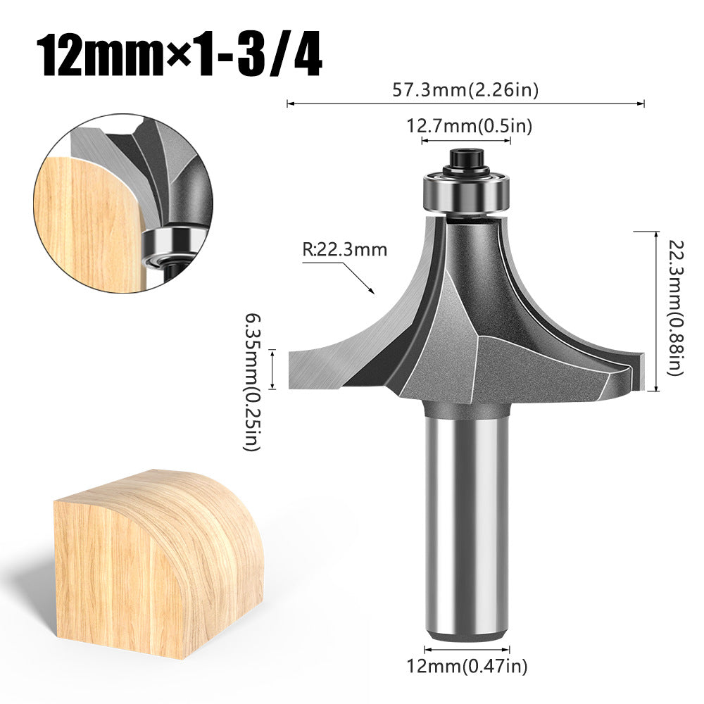6 handle 12 handle fillet knife tungsten steel alloy woodworking milling cutter R chamfer trimming machine slotting engraving machine blade