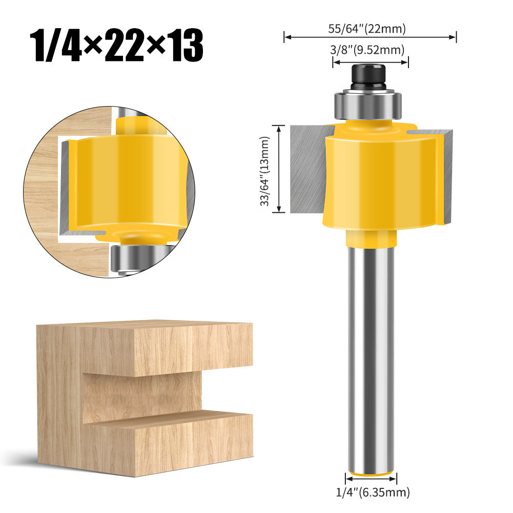 1/4 handle ball t-type knife slot knife slotting knife foreign trade export woodworking milling cutter with double-edge ball T-type cutter head